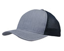 Headwear - Light Brushed Poly Cotton Marle with honeycomb mesh - 3971