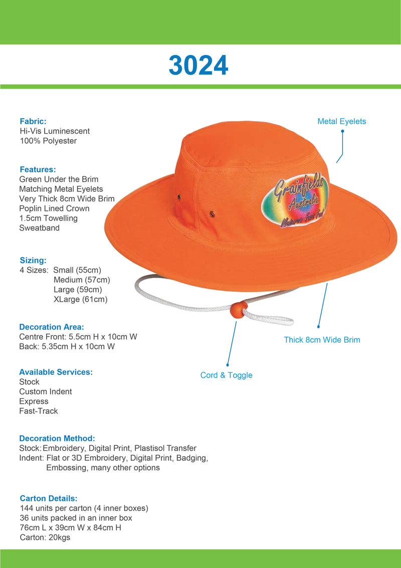 Headwear Luminescent Safety Hat - 3024