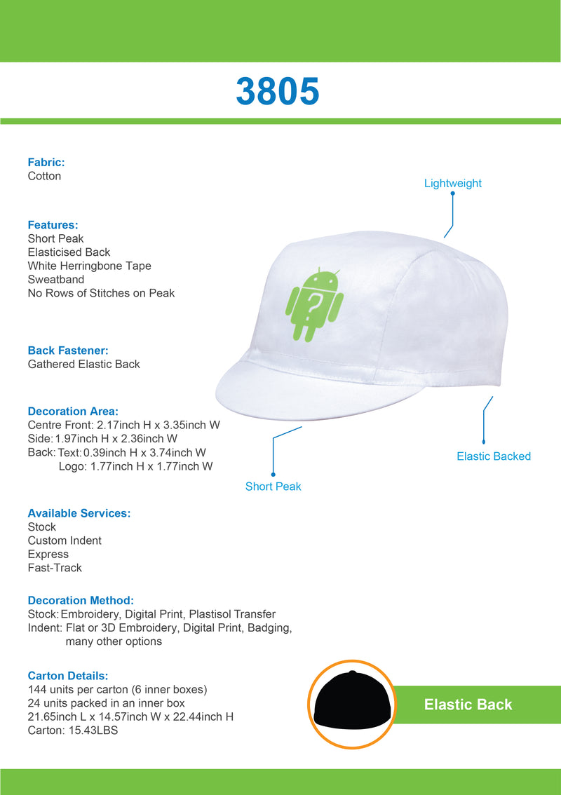 Headwear - Cotton Cycling Cap -3805
