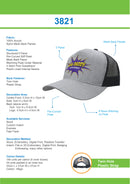 Headwear - Grey Marle American Twill With Mesh Back - 3821