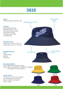 Headwear - Reversible Breathable Poly Twill Bucket Hat - 3935