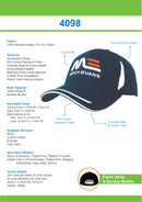 Headwear-Brushed Heavy Cotton with Crown Inserts, Peak Trim & Sandwich Cap-4098