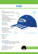 Headwear Sandwich Mesh with Striping on Peak Cap - 4109