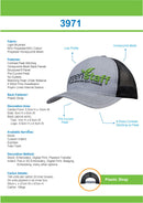 Headwear - Light Brushed Poly Cotton Marle with honeycomb mesh - 3971