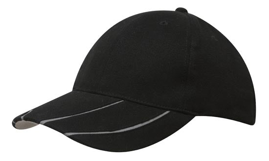 Headwear-Brushed Heavy Cotton with Hi-Vis Laminated Two-Tone Peak-4019