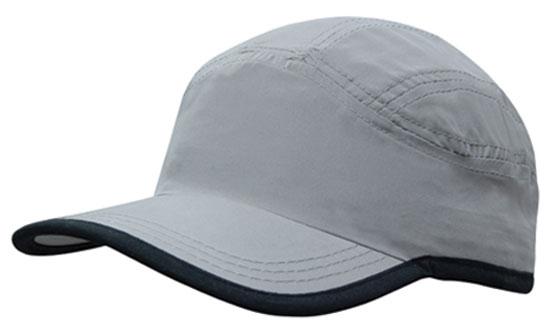 Headwear Microfibre Sports Cap with Trim on Edge of Crown & Peak Cap - 4094