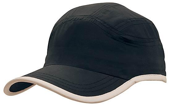 Headwear Microfibre Sports Cap with Trim on Edge of Crown & Peak Cap - 4094