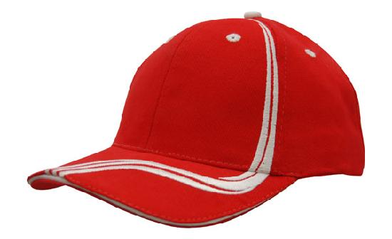 Headwear-Brushed Heavy Cotton with Waving Stripes on Crown & Peak Cap -4099