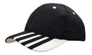 Headwear Sandwich Mesh with Striping on Peak Cap - 4109