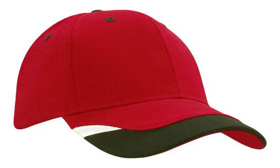 Headwear-Brushed Heavy Cotton with Peak Inserts & Printed Trim -4125