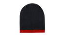 Headwear-Roll Down Two Tone Acrylic Beanie - Toque-4188