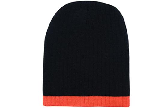 Headwear-Two Tone Cable Knit Beanie - Toque-4195