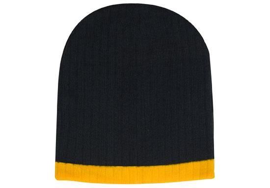 Headwear-Two Tone Cable Knit Beanie - Toque-4195