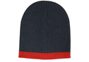 Headwear-Two Tone Cable Knit Beanie - Toque-4195