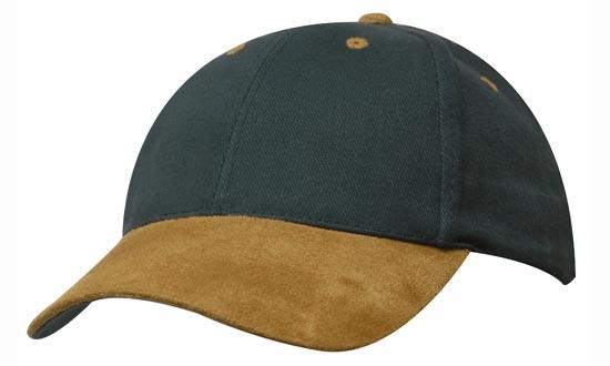 Headwear-Brushed Heavy Cotton with Suede Peak Cap-4200