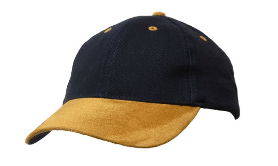 Headwear-Brushed Heavy Cotton with Suede Peak Cap-4200