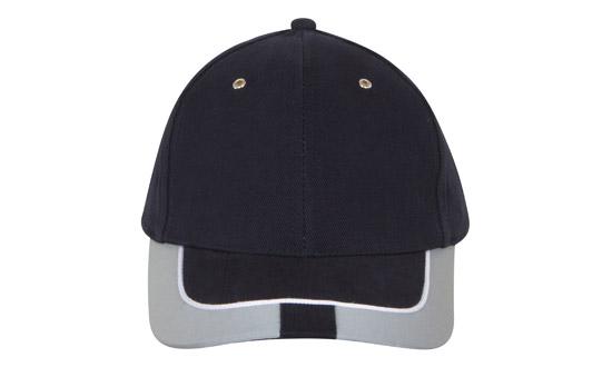 Headwear Brushed Heavy Cotton with Reflective Trim & Tab on Peak Cap-4214